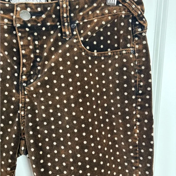 Free People Brown Polka Dot Women’s Jeans Size 30 Velvet, Romantic - Picture 5 of 6